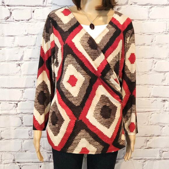 LAUREN RALPH LAUREN - Vintage wrap top (Southwestern print) - Picture 4 of 8